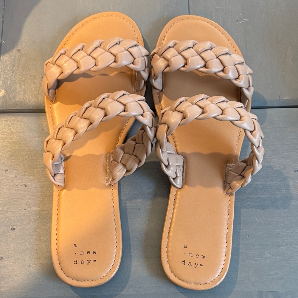 A New Day Women's Braided Sandals - Cream